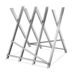 Relaxdays Chevalet de sciage pliable charge maximale 150 kg acier HLP 82 x 83 x 80 cm pour couper le bois argenté
