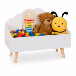 Relaxdays 10050146, Coffre de rangement pour jouets, Blanc, Autonome, Garçon/Fille, Monochromatique, Rectangulaire