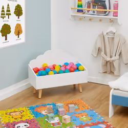 Relaxdays 10050146 Coffre de rangement pour jouets Autonome Blanc