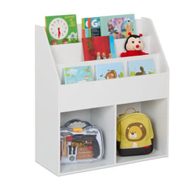 Relaxdays - Rangement pour la chambre de votre enfant, bibliothèque pour ranger les livres, hlp 79 x 72 x 30 cm, blanc