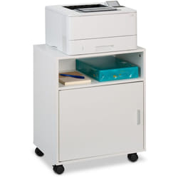 Relaxdays - Caisson de bureau, armoire avec 3 compartiments, porte, h x l x p : 57 x 48 x 34 cm, blanc