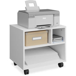 Relaxdays - Caisson de bureau, roulettes, avec 3 compartiments, h x l x p : env. 35,5 x 40 x 30 cm, blanc