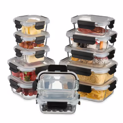 Relaxdays Vorratsdosen-Set mit Deckel, contenant, Rectangulaire, Noir, Transparent, Verre, Plastique, 400 °C, Plastique