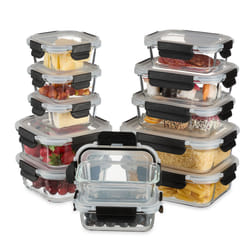 Relaxdays Vorratsdosen-Set mit Deckel Rectangulaire contenant Noir, Transparent 12 pièce(s)