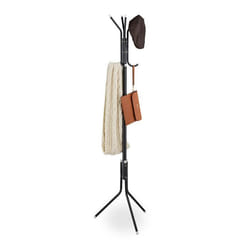 Relaxdays Portemanteau 8 emplacements métal pour vos vestes et manteaux HLP : 169 x 40 x 48 cm noir