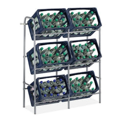 Relaxdays étagère à bouteilles H x L x P : 116 x 96 x 33 cm support pour 6 caisses acier gris