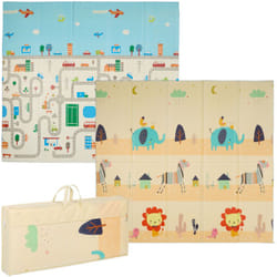 Relaxdays - Tapis de jeu pliable, sans polluants, 200x180 cm, en mousse xpe, tapis rampant, enfant, bébé, multicolore
