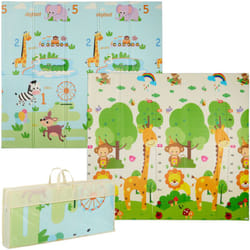 Relaxdays - Tapis de jeu pliable, pour enfants, sans polluants, 200 x 180 cm, en mousse xpe, tapis rampant, multicolore