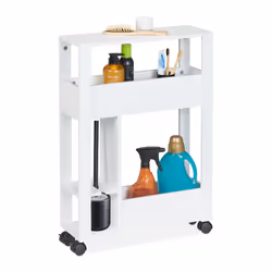 Relaxdays 4052025502836, Blanc, Sur pied, 2 étagères, Panneau de fibres de densité moyenne (MDF), 170 mm, 500 mm