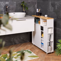 Relaxdays 4052025502911 armoire de rangement de salle de bain Blanc, Bois
