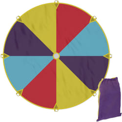 Jeu pour enfants, diamètre : 2 m, parachute avec 8 poignées, pour l'extérieur (jardin, etc.), multicolore - Relaxdays