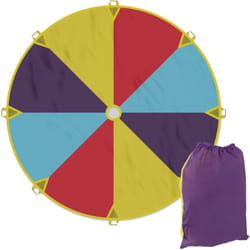 Relaxdays - Jeu pour enfants, diamètre : 240 cm, parachute avec 8 poignées, pour l'extérieur, multicolore