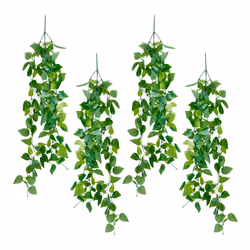 Relaxdays 10050347, Intérieure, Plante verte artificielle, Lierre, Vert, Fer, Plastique, 4 pièce(s)