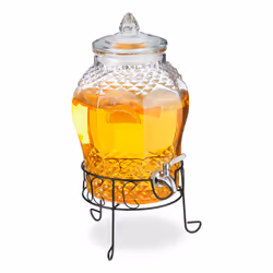Relaxdays 4052025503840, 8 L, Noir, Argent, Transparent, Verre, Fer, Plastique, 210 mm, 230 mm, 360 mm