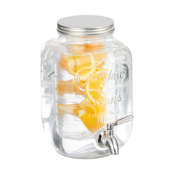 Relaxdays 10050441 Carré Verre, Fer, Argent Acier inoxydable, Transparent