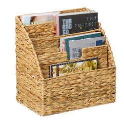 Relaxdays Porte-documents, Aspect Tressé, 4 Compartiments Spacieux, H X L X P : 41 X 40 X 25 Cm, Nature