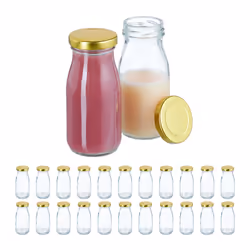 Relaxdays 10050535, Kit de boîtes universelles, 0,15 L, Verre, Transparent, Bouchon à vis, 55 mm