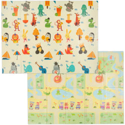 Relaxdays - Tapis de jeu, pliable, motifs, sans substances nocives, mousse xpe, 200 x 150 cm, multicolore