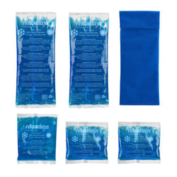 Relaxdays - Poche de gel, en lot pratique de 5, compresse chaud/froid, convient au micro-ondes, 3 formats, bleue