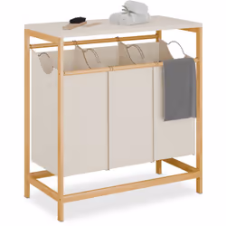 Marre du linge sale qui traîne de partout dans la salle de bain ? Alors ce superbe meuble est ce qu'il vous faut ! Les 3 corb ...