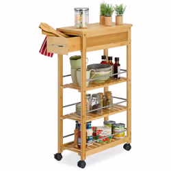 Ce chariot pratique sera votre nouveau compagnon dans la cuisine. Le chariot d'appoint vous offre beaucoup d'espace de rangem ...