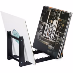 Le range-disques noir en bambou est parfait pour les amateurs de musique et les collectionneurs de vinyles qui souhaitent org ...