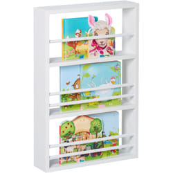 Relaxdays - Rangement pour la chambre de votre enfant, montage mural, 3 niveaux, h x l x p : 60 x 40 x 10 cm, blanc