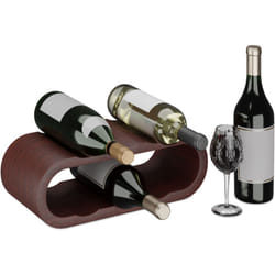 Relaxdays - Casier à vin, porte-bouteille, rangement 6 bouteilles, h x l x p : 13 x 38,5 x 16 cm, bois de noyer, naturel