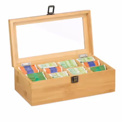 La boîte à sachets de thé est idéale pour conserver différents types de thé de manière claire et à l'abri de la poussière. Gr ...