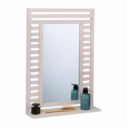 Envie d'un miroir décoratif et pratique pour votre salle de bain ? Alors ce miroir est fait pour vous ! Ce meuble dispose d'u ...