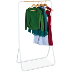 Relaxdays - Relaxdas Portemanteau, métallique, pratique pour vos vestes, h x l x p : 144 x 81 x 144 cm, blanc et nature