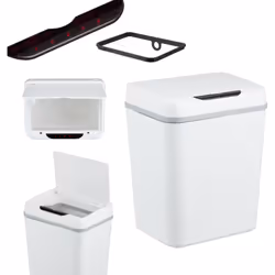 Cette poubelle à capteur moderne en plastique facile à entretenir vous permet de jeter vos déchets de manière hygiénique dans ...
