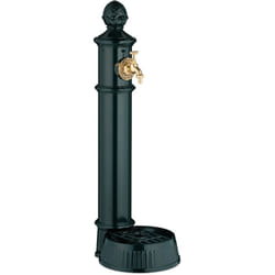 Relaxdays - Fontaine vintage, avec robinet & bassin, h x l x p : 83 x 26 x 31,5 cm, colonne d'eau jardin, terrasse, vert