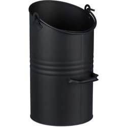 Charbonnière, 12 litres, fer, avec anse et poignée, seau à charbon pour cheminée ou grill, à remplir, noire - Relaxdays