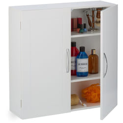 Relaxdays - Armoire murale pour la salle de bain, 3 compartiments, 2 portes, h x l x p : 60 x 60 x 20 cm, blanche