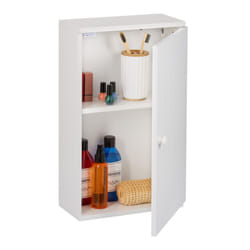Relaxdays - Armoire murale pour la salle de bain, 1 porte, 2 compartiments, h x l x p : env. 50 x 30 x 15,5 cm, blanche