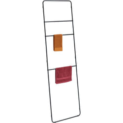Relaxdays - chelle porte-serviettes, 3 barres de séchage, h x l : env. 180,5 x 55,5 cm, pour la salle de bain, noire