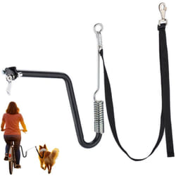 Relaxdays - laisse de vélo pour chien, barre pour vélo, laisse avec entretoise & ressort, mains libres, noir/argenté
