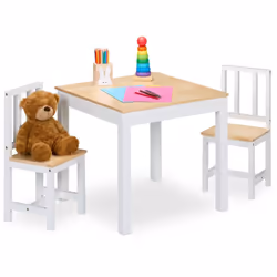 Envie de meubler la chambre de votre bout de chou ? Alors cette table et ces 2 chaises seront faites pour vous ! 2 enfants po ...