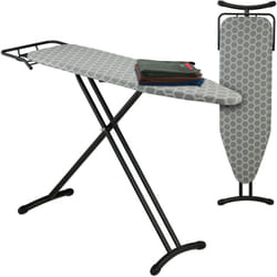 Relaxdays - Table à repasser, planche réglable en hauteur, pliable, plateau de repassage 110 x 33 cm, grise