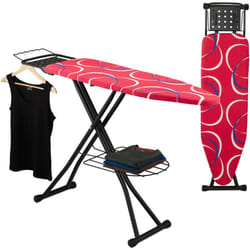 Relaxdays - Table à repasser, pliable, planche réglable en hauteur, plateau de repassage l x p : env. 110 x 33 cm, rouge