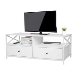 Relaxdays Meuble TV bas tiroirs
