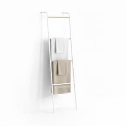 Porte-serviettes Relaxdays métal 4 barres pour serviettes & vêtements gain de place HxLxP 158x40x28 cm blanc