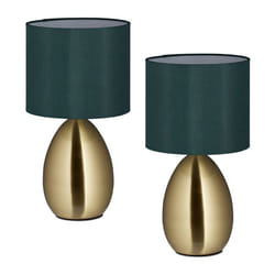 Reladays Lampe de chevet lot de 2 câble avec interrupteur douille E14 H x D : 335 x 18 cm doré et vert