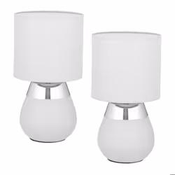 Relaxdays Lampe de chevet lot de 2 abat-jour douille E14 câble H x D : 32 x 18 cm pour la chambre gris et argenté