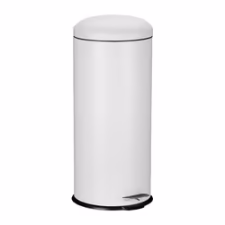 Relaxdays Poubelle de cuisine capacité : 30 litres couvercle pédale anse aussi pour le bureau blanche