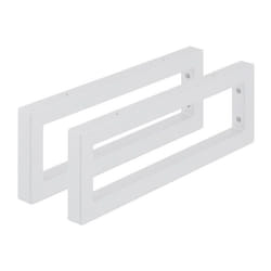 Relaxdays Lot pratique de 2 supports rectangulaires pour étagères murales en acier robuste 45 cm blanc