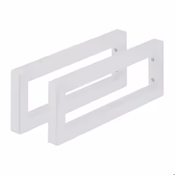 Relaxdays Lot pratique de 2 supports rectangulaires pour étagères murales en acier robuste 40 cm blanc