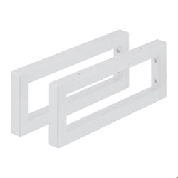 Relaxdays Lot pratique de 2 supports rectangulaires pour étagères murales en acier robuste 40 cm blanc