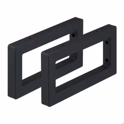 Relaxdays Lot pratique de 2 supports rectangulaires pour étagères murales en acier robuste 30 cm noir